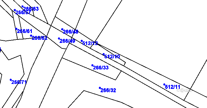 Parcela st. 512/10 v KÚ Ratenice, Katastrální mapa