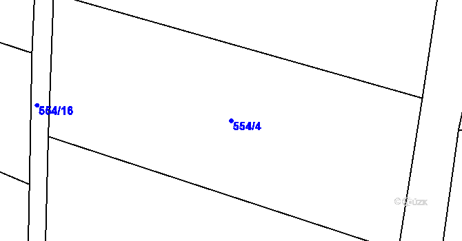 Parcela st. 554/4 v KÚ Ratenice, Katastrální mapa