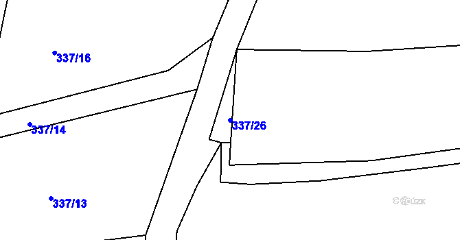 Parcela st. 337/26 v KÚ Ratenice, Katastrální mapa