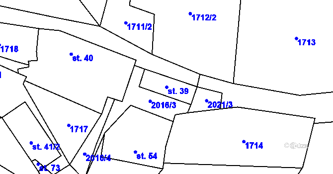 Parcela st. 39 v KÚ Branišovice u Ratiboře, Katastrální mapa