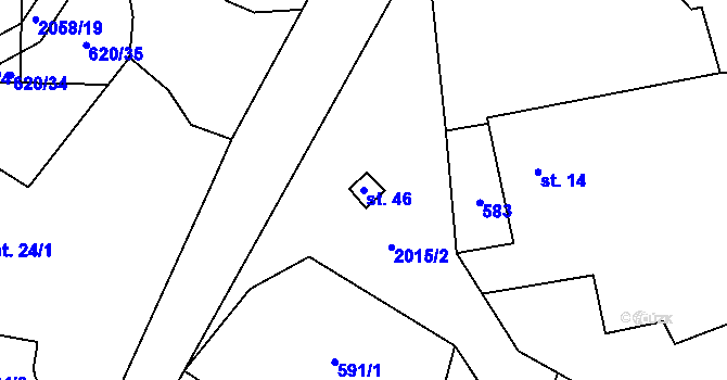 Parcela st. 46 v KÚ Branišovice u Ratiboře, Katastrální mapa