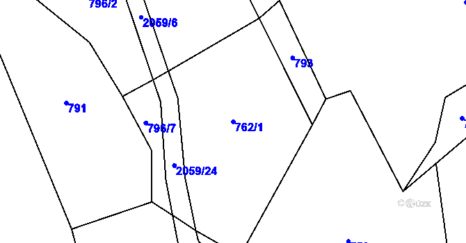 Parcela st. 762/1 v KÚ Branišovice u Ratiboře, Katastrální mapa