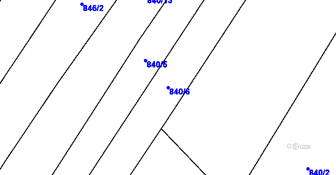 Parcela st. 840/6 v KÚ Branišovice u Ratiboře, Katastrální mapa