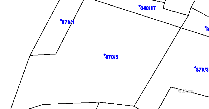 Parcela st. 870/5 v KÚ Branišovice u Ratiboře, Katastrální mapa