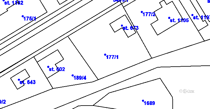 Parcela st. 177/1 v KÚ Ratiboř u Vsetína, Katastrální mapa