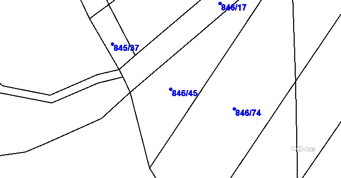 Parcela st. 846/45 v KÚ Ratiboř u Vsetína, Katastrální mapa