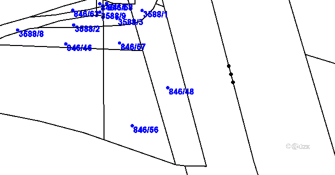 Parcela st. 846/48 v KÚ Ratiboř u Vsetína, Katastrální mapa