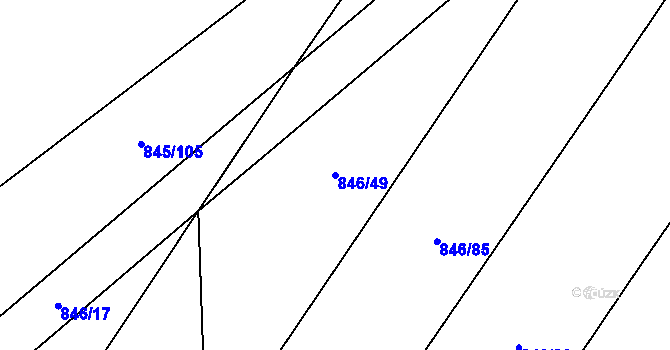 Parcela st. 846/49 v KÚ Ratiboř u Vsetína, Katastrální mapa