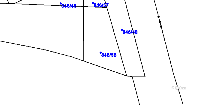 Parcela st. 846/56 v KÚ Ratiboř u Vsetína, Katastrální mapa