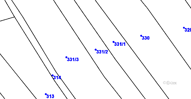 Parcela st. 331/2 v KÚ Ratiboř u Vsetína, Katastrální mapa