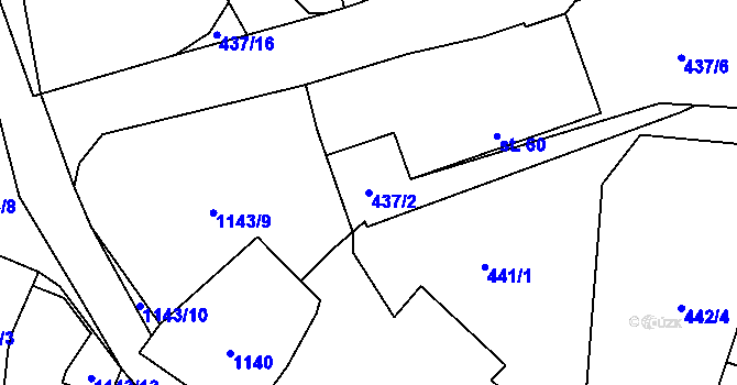 Parcela st. 437/2 v KÚ Ratibořice u Tábora, Katastrální mapa
