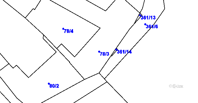 Parcela st. 78/3 v KÚ Ratibořice na Moravě, Katastrální mapa