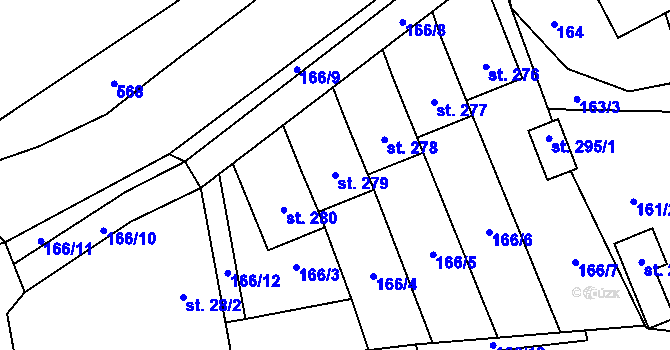 Parcela st. 279 v KÚ Ratibořské Hory, Katastrální mapa