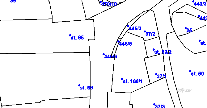 Parcela st. 445/6 v KÚ Ratibořské Hory, Katastrální mapa