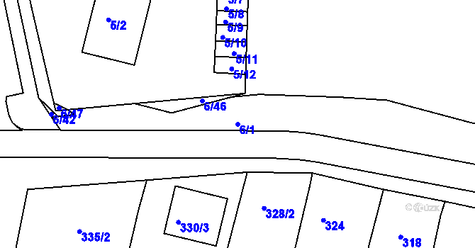 Parcela st. 6/1 v KÚ Ratíškovice, Katastrální mapa