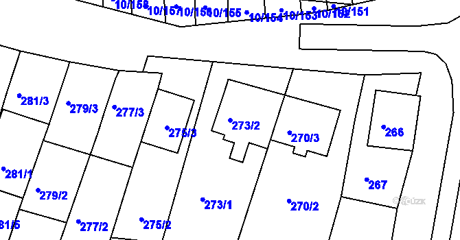 Parcela st. 273/2 v KÚ Ratíškovice, Katastrální mapa