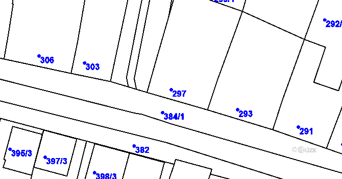 Parcela st. 297 v KÚ Ratíškovice, Katastrální mapa