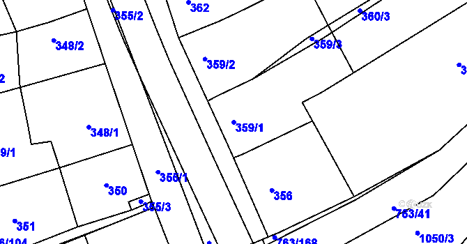 Parcela st. 359/1 v KÚ Ratíškovice, Katastrální mapa