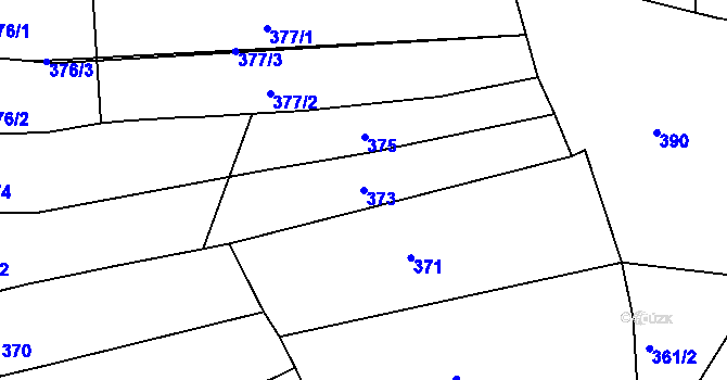 Parcela st. 373 v KÚ Ratíškovice, Katastrální mapa