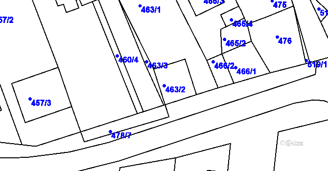 Parcela st. 463/2 v KÚ Ratíškovice, Katastrální mapa