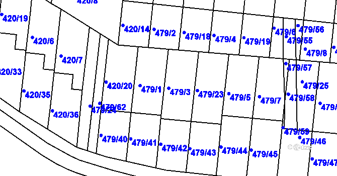 Parcela st. 479/3 v KÚ Ratíškovice, Katastrální mapa