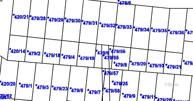 Parcela st. 479/6 v KÚ Ratíškovice, Katastrální mapa