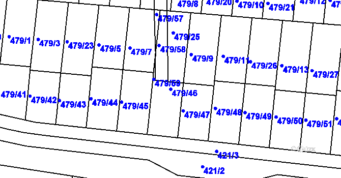Parcela st. 479/46 v KÚ Ratíškovice, Katastrální mapa