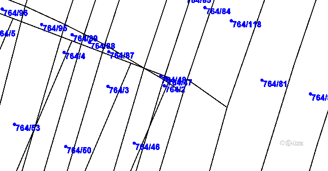 Parcela st. 764/2 v KÚ Ratíškovice, Katastrální mapa