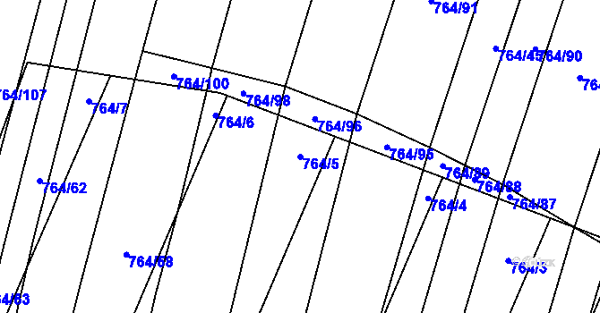 Parcela st. 764/5 v KÚ Ratíškovice, Katastrální mapa