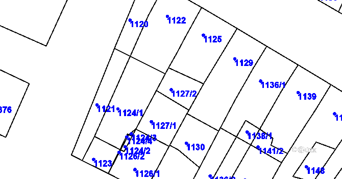 Parcela st. 1127/2 v KÚ Ratíškovice, Katastrální mapa