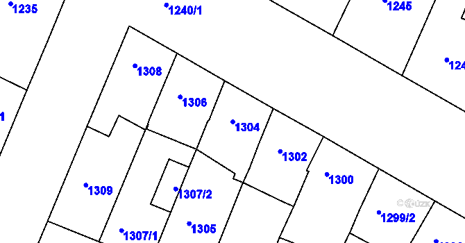 Parcela st. 1304 v KÚ Ratíškovice, Katastrální mapa
