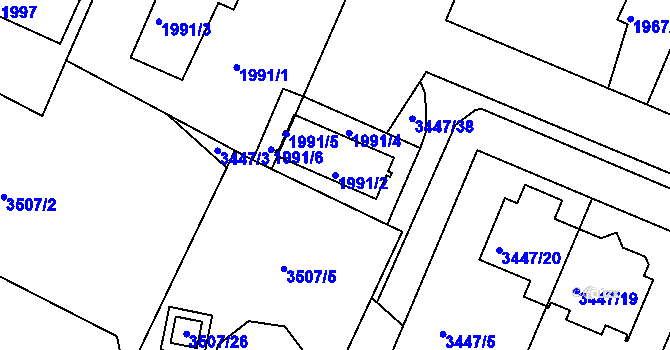 Parcela st. 1991/2 v KÚ Ratíškovice, Katastrální mapa