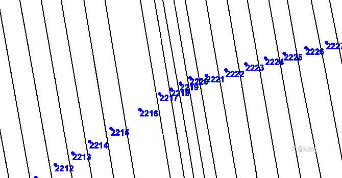 Parcela st. 2218 v KÚ Ratíškovice, Katastrální mapa