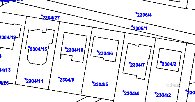 Parcela st. 2304/6 v KÚ Ratíškovice, Katastrální mapa