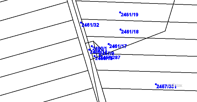 Parcela st. 2457/9 v KÚ Ratíškovice, Katastrální mapa