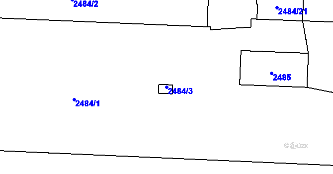 Parcela st. 2484/3 v KÚ Ratíškovice, Katastrální mapa