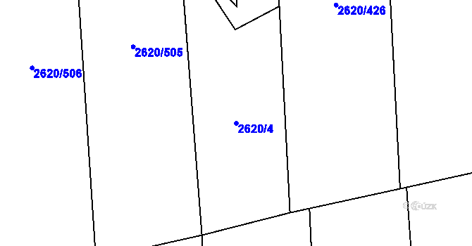Parcela st. 2620/4 v KÚ Ratíškovice, Katastrální mapa