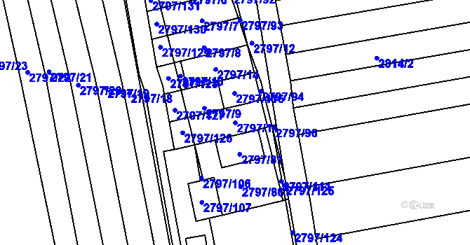 Parcela st. 2797/11 v KÚ Ratíškovice, Katastrální mapa