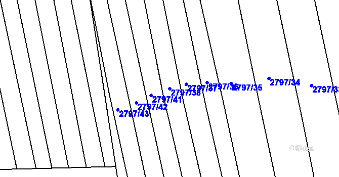 Parcela st. 2797/38 v KÚ Ratíškovice, Katastrální mapa