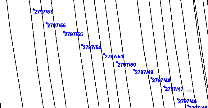 Parcela st. 2797/51 v KÚ Ratíškovice, Katastrální mapa