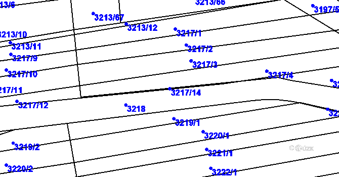 Parcela st. 3217/14 v KÚ Ratíškovice, Katastrální mapa