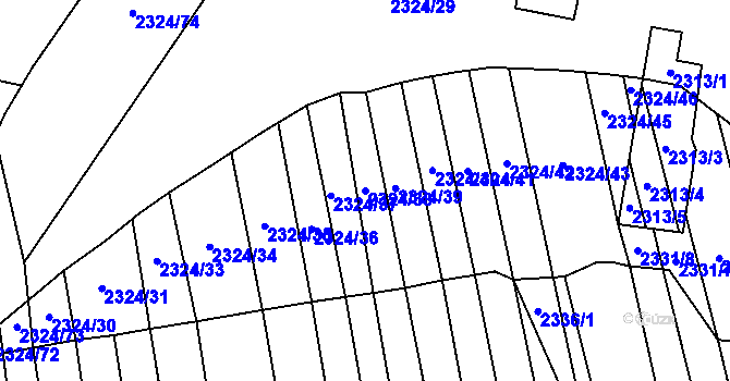 Parcela st. 2324/38 v KÚ Ratíškovice, Katastrální mapa