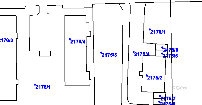Parcela st. 2175/3 v KÚ Ratíškovice, Katastrální mapa