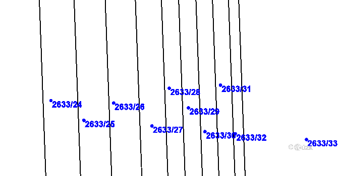 Parcela st. 2633/28 v KÚ Ratíškovice, Katastrální mapa