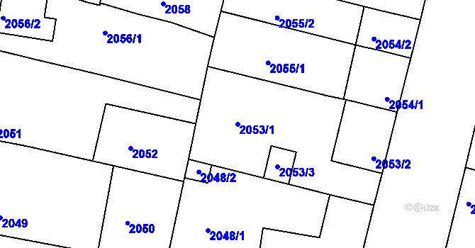 Parcela st. 2053/1 v KÚ Ratíškovice, Katastrální mapa