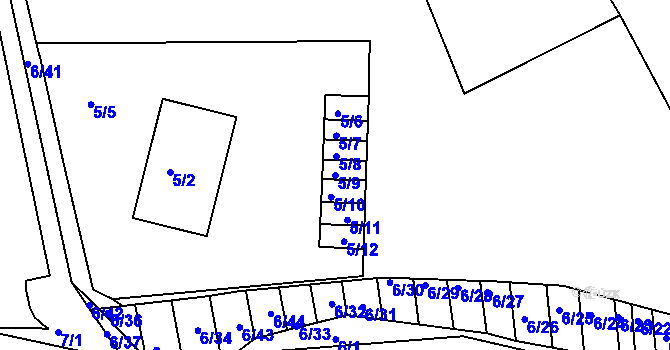 Parcela st. 5/9 v KÚ Ratíškovice, Katastrální mapa