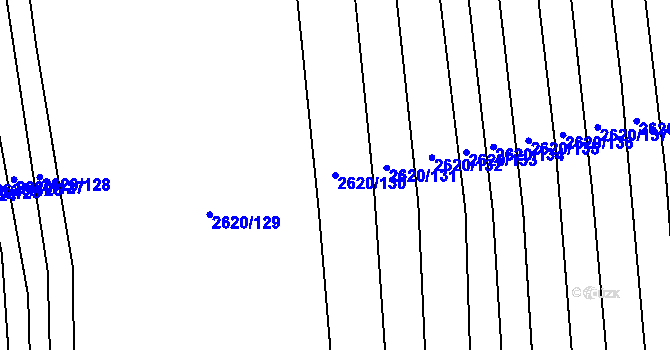 Parcela st. 2620/130 v KÚ Ratíškovice, Katastrální mapa