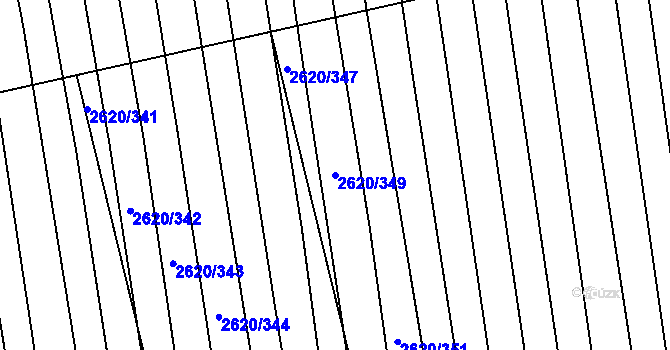 Parcela st. 2620/349 v KÚ Ratíškovice, Katastrální mapa