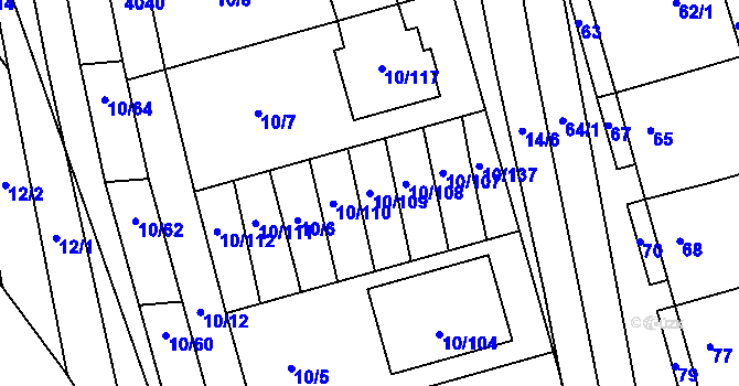 Parcela st. 10/109 v KÚ Ratíškovice, Katastrální mapa
