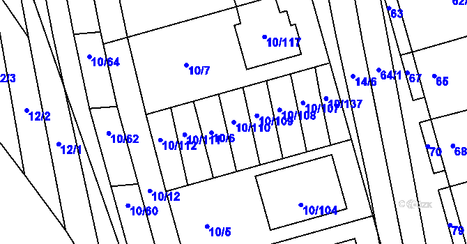 Parcela st. 10/110 v KÚ Ratíškovice, Katastrální mapa